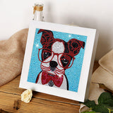 Crystal Rhinestone Full Diamond Painting - Dog with glasses - Hibah-Diamond?painting art studio