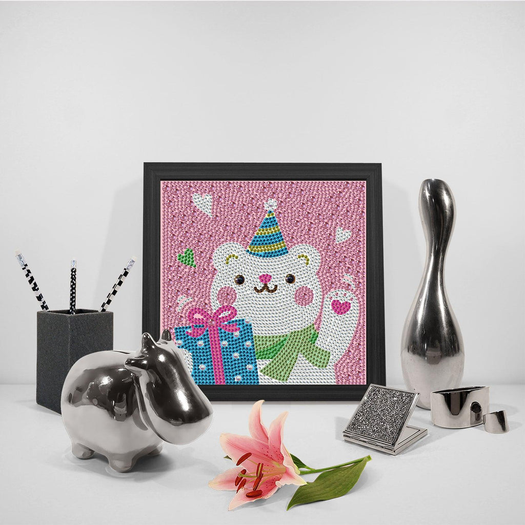Crystal Rhinestone Full Diamond Painting - Happy bear - Hibah-Diamond?painting art studio