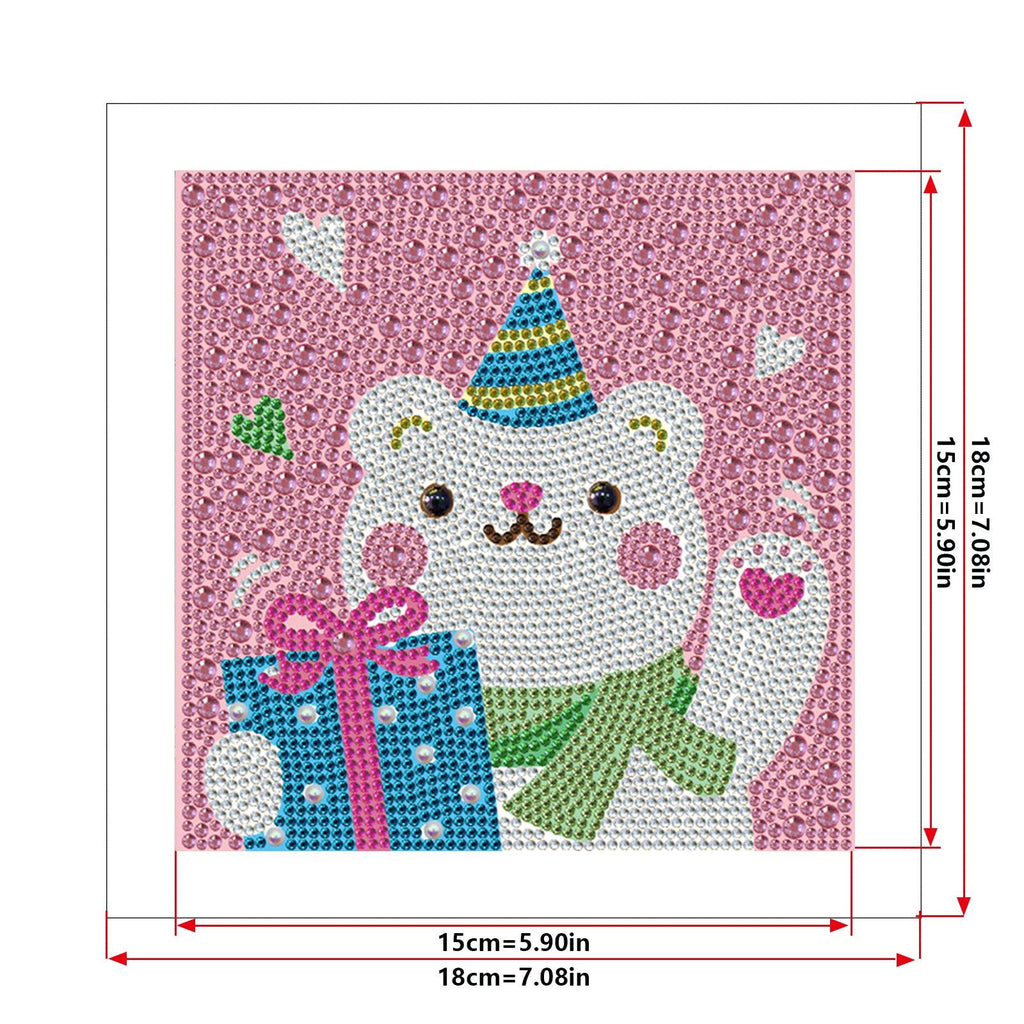 Crystal Rhinestone Full Diamond Painting - Happy bear - Hibah-Diamond?painting art studio
