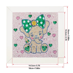 Crystal Rhinestone Full Diamond Painting-Little pink elephant wearing a bow - Hibah-Diamond?painting art studio