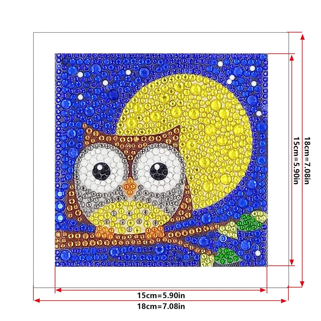 Crystal Rhinestone Full Diamond Painting - Night owl - Hibah-Diamond?painting art studio