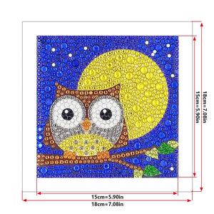 Crystal Rhinestone Full Diamond Painting - Night owl - Hibah-Diamond?painting art studio
