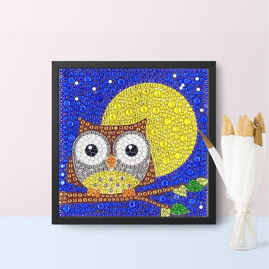 Crystal Rhinestone Full Diamond Painting - Night owl - Hibah-Diamond?painting art studio