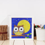 Crystal Rhinestone Full Diamond Painting - Night owl - Hibah-Diamond?painting art studio