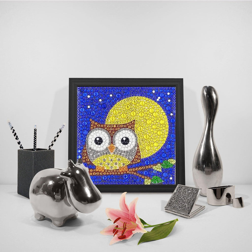 Crystal Rhinestone Full Diamond Painting - Night owl - Hibah-Diamond?painting art studio