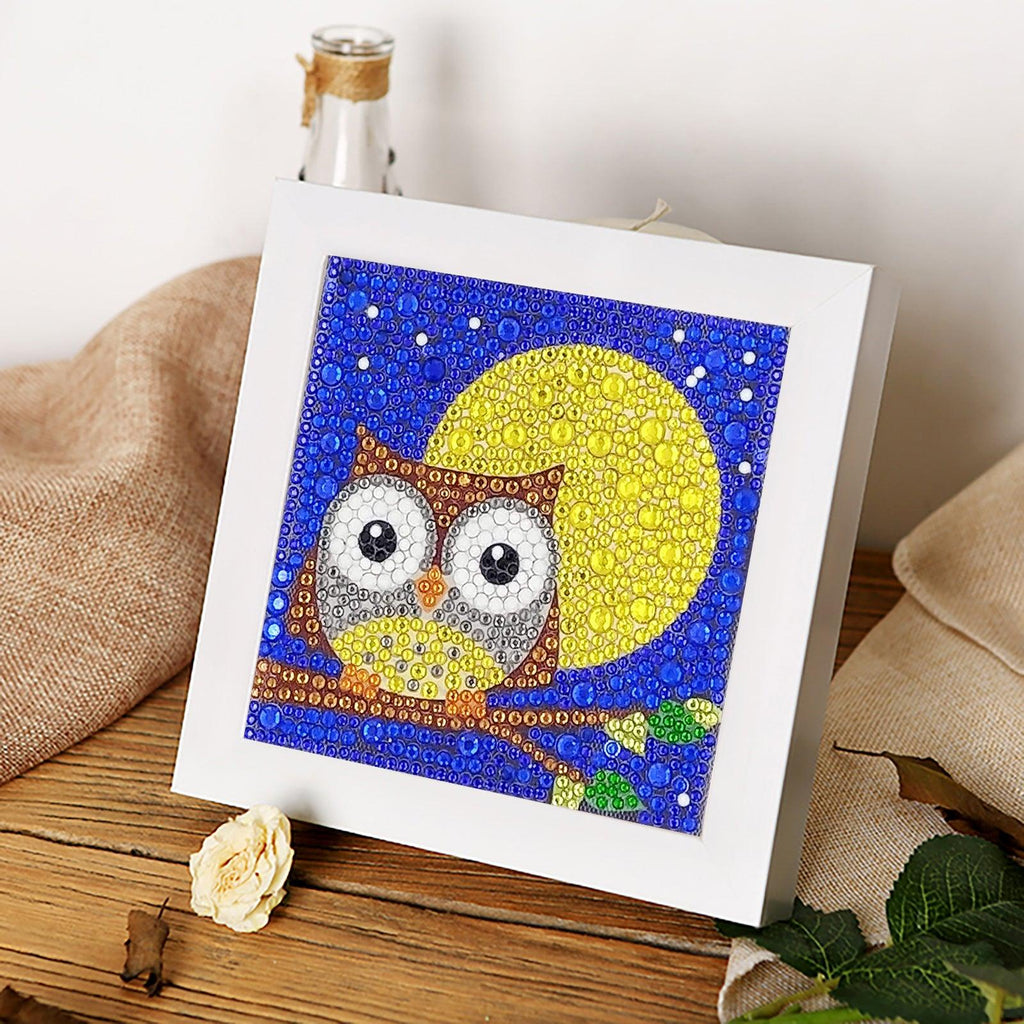 Crystal Rhinestone Full Diamond Painting - Night owl - Hibah-Diamond?painting art studio