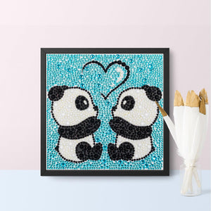 Crystal Rhinestone Full Diamond Painting-Two red pandas - Hibah-Diamond?painting art studio