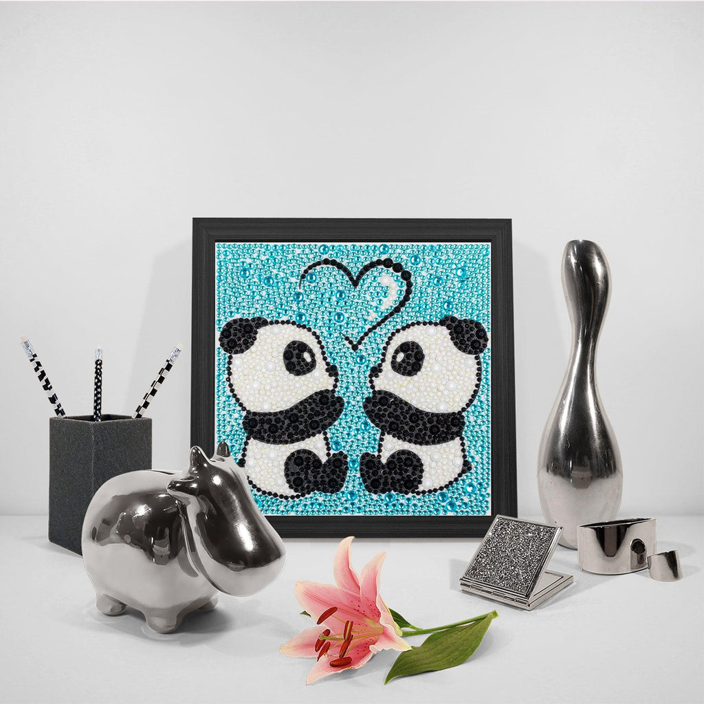 Crystal Rhinestone Full Diamond Painting-Two red pandas - Hibah-Diamond?painting art studio