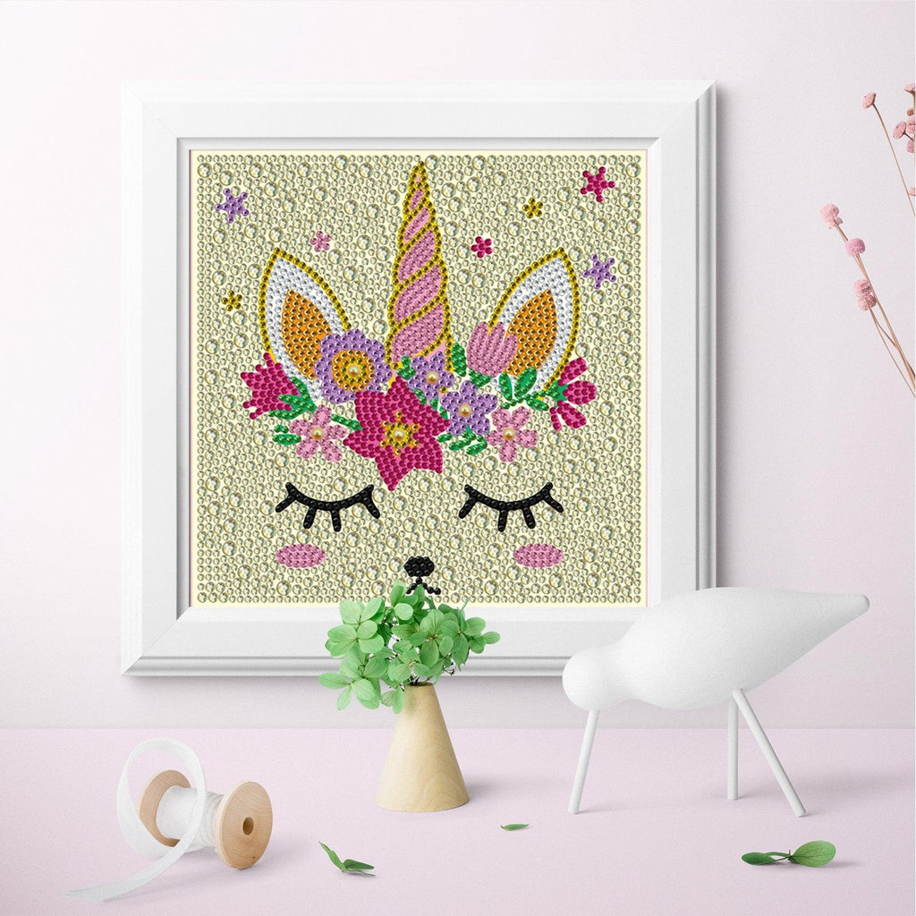 Crystal Rhinestone Full Diamond Painting - Unicorn face - Hibah-Diamond?painting art studio