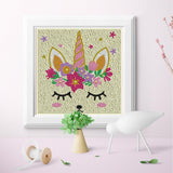 Crystal Rhinestone Full Diamond Painting - Unicorn face - Hibah-Diamond?painting art studio