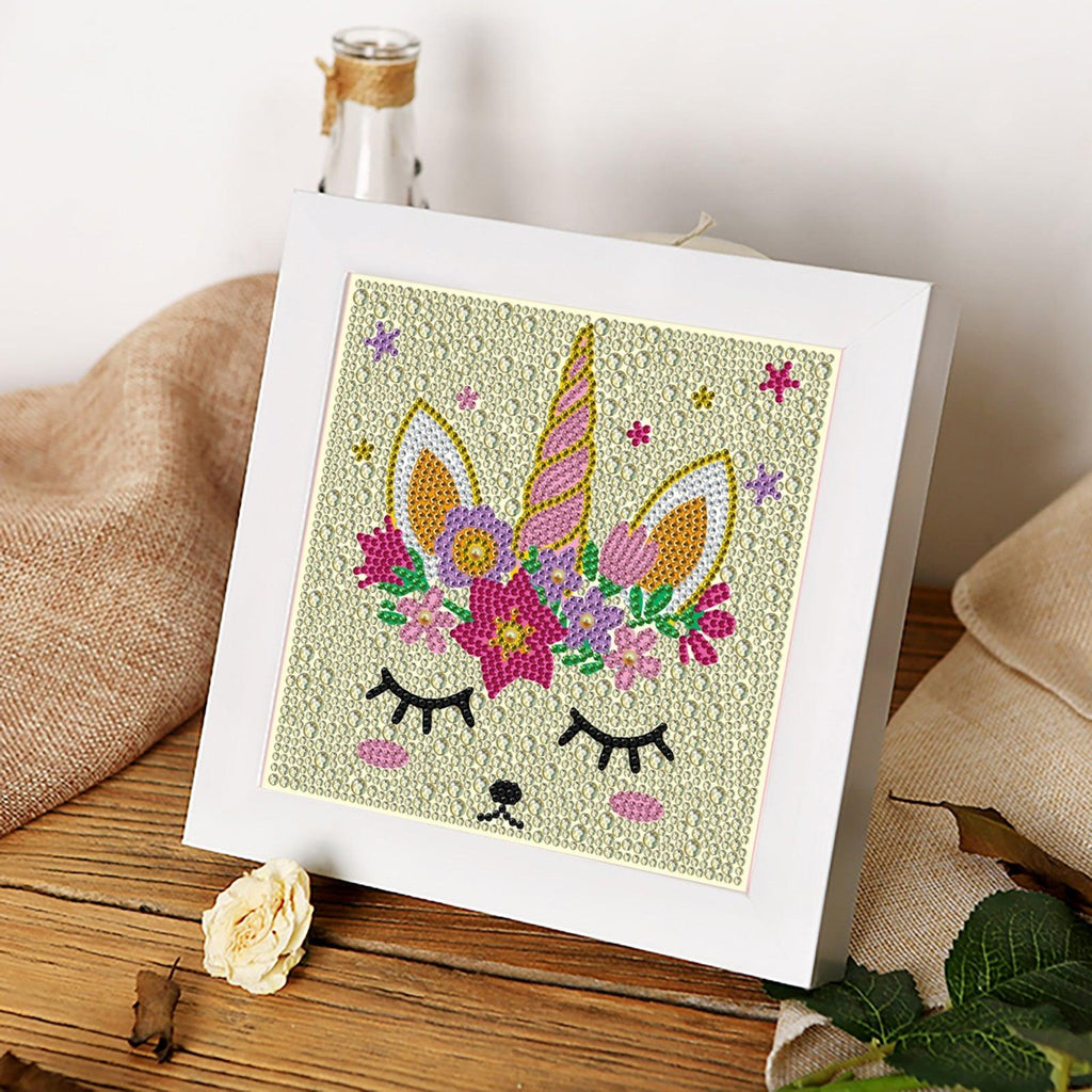 Crystal Rhinestone Full Diamond Painting - Unicorn face - Hibah-Diamond?painting art studio