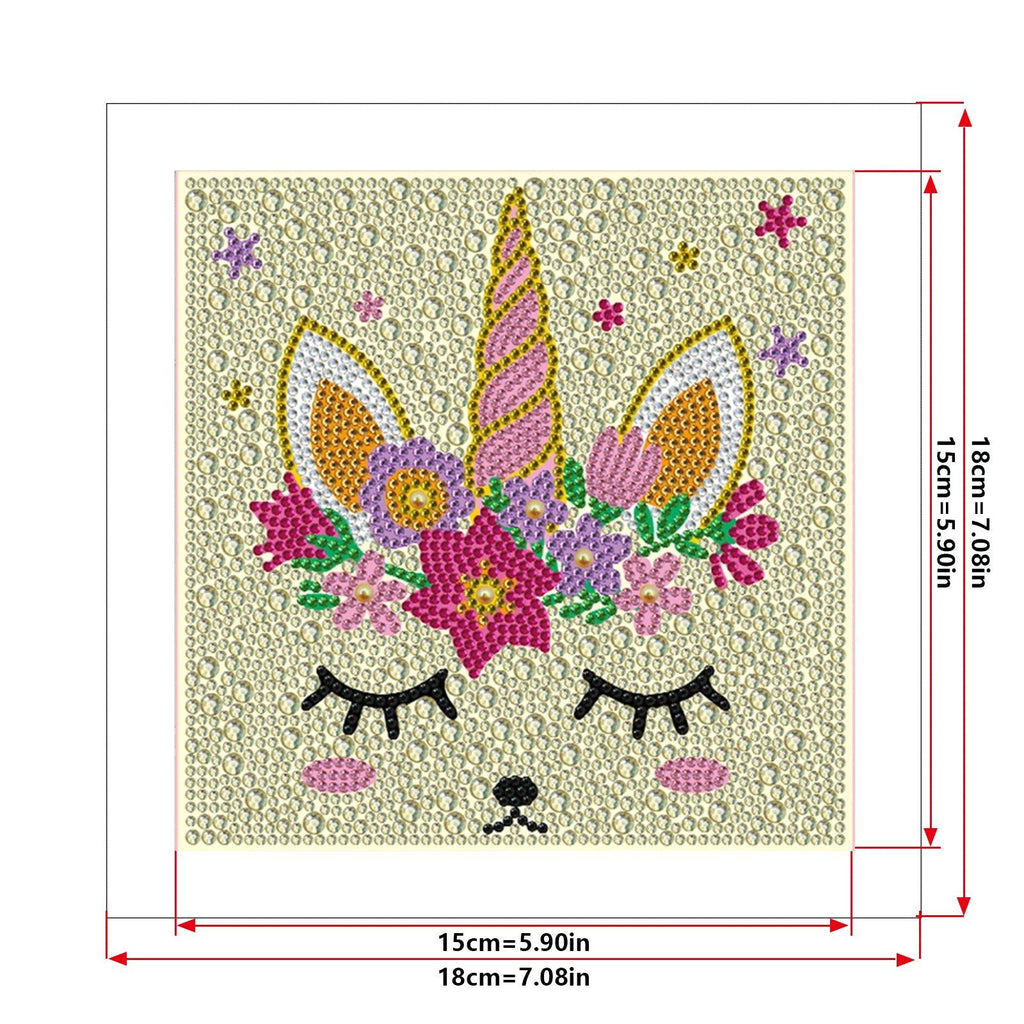 Crystal Rhinestone Full Diamond Painting - Unicorn face - Hibah-Diamond?painting art studio
