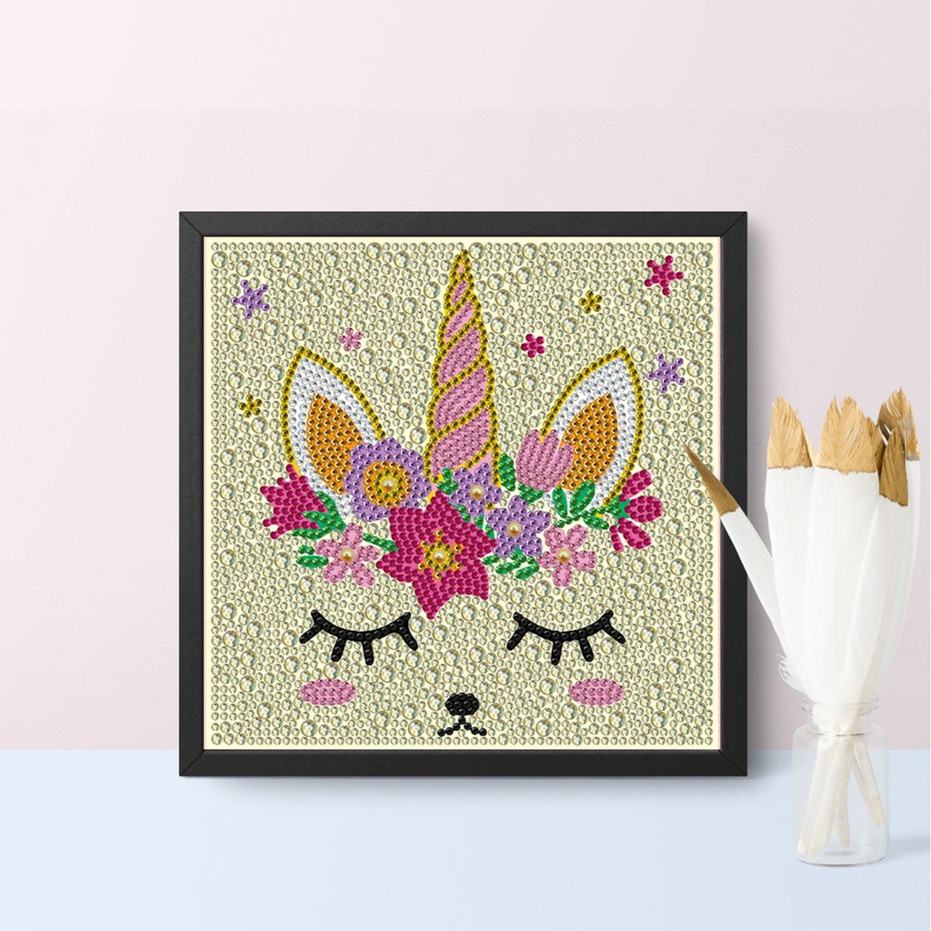 Crystal Rhinestone Full Diamond Painting - Unicorn face - Hibah-Diamond?painting art studio