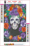 Full Diamond Painting kit - Skull and flowers