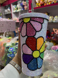 DIY Large capacity straw cup  (with glue tools)-Sunflower