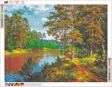 Full Diamond Painting kit - Riverside scenery