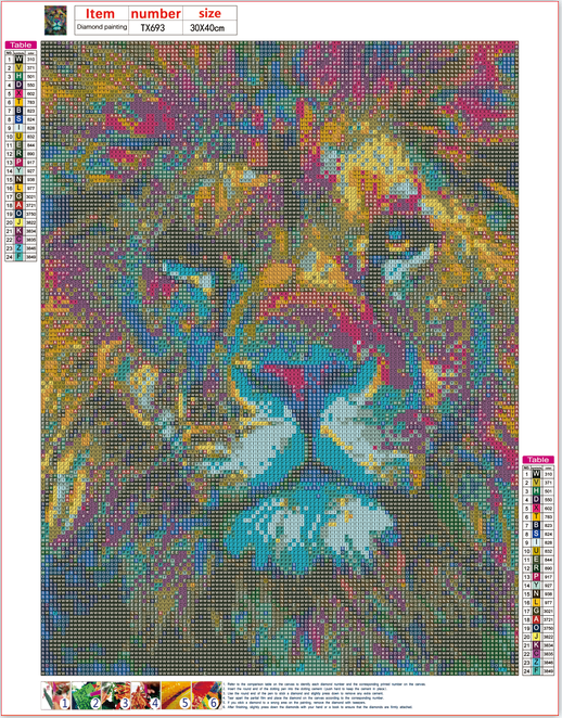 Full Diamond Painting kit - Lion