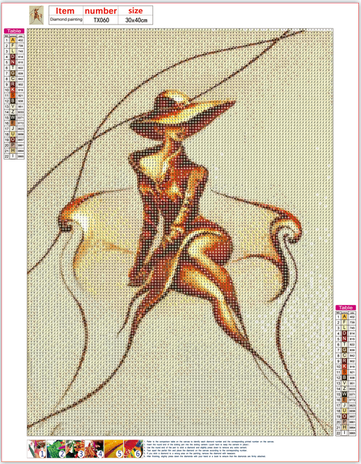 Full Diamond Painting kit - Metal lady
