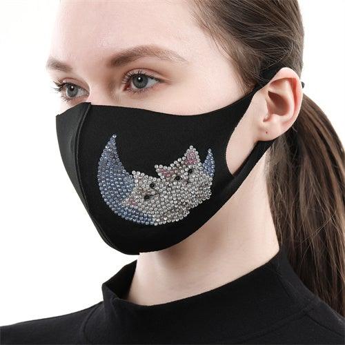 Diamond Painting Mask -Moon cat - Hibah-Diamond painting art studio