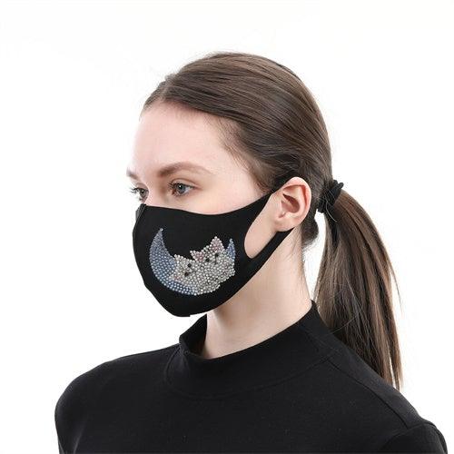 Diamond Painting Mask -Moon cat - Hibah-Diamond painting art studio