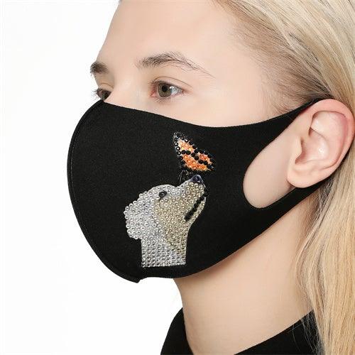 Diamond Painting Mask | Dog and butterfly - Hibah-Diamond painting art studio