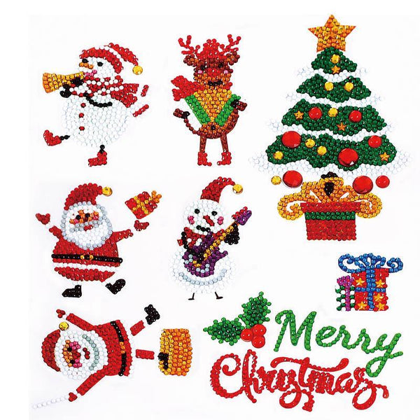 XMAS Diamond Painting Stickers, 12pcs.