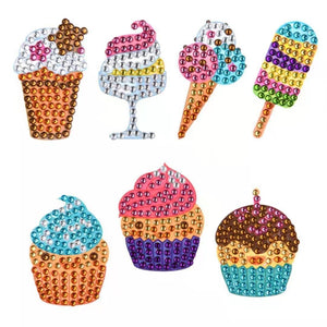 Diamond Painting Sticker Wall Sticker | ice cream (7pcs) - Hibah-Diamond painting art studio