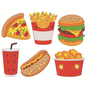 Diamond Painting Sticker Wall Sticker | KFC Food (6pcs) - Hibah-Diamond painting art studio
