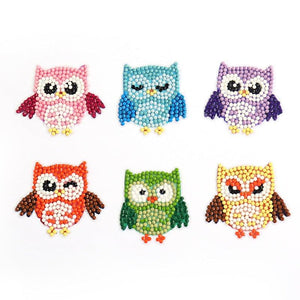 Diamond Painting Sticker Wall Sticker | owls (6pcs) - Hibah-Diamond painting art studio