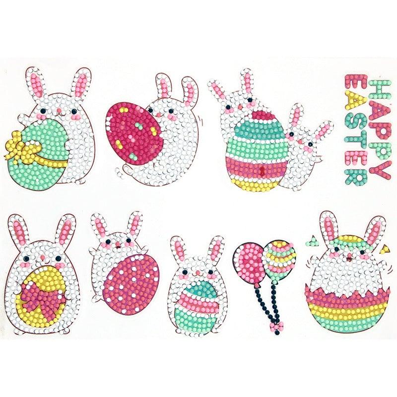 Diamond Painting Sticker Wall Sticker | White rabbit - Hibah-Diamond painting art studio