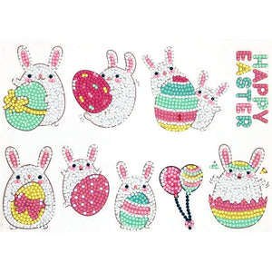 Diamond Painting Sticker Wall Sticker | White rabbit - Hibah-Diamond painting art studio