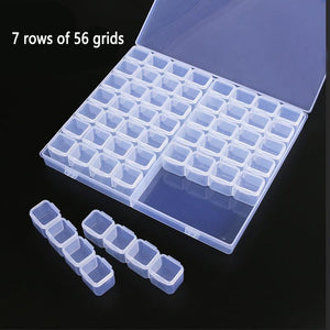 Diamond painting storage box 56 grid transparent drilling box