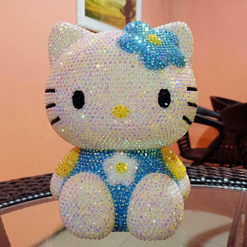 DIY 20cm Blue Hello Kitty (with glue tools) - Hibah-Diamond painting art studio