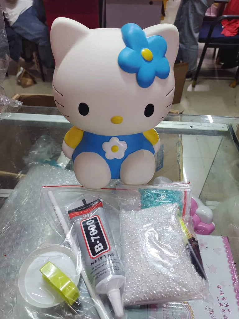 DIY 20cm Blue Hello Kitty (with glue tools) - Hibah-Diamond painting art studio