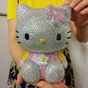 DIY 20cm Pink Hello Kitty (with glue tools) - Hibah-Diamond painting art studio