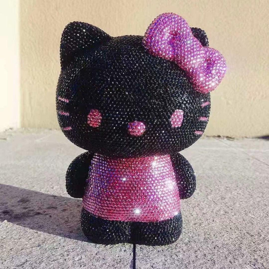 DIY 22cm Black clothes Hello Kitty (with glue tools) - Hibah-Diamond painting art studio