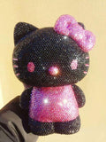 DIY 22cm Black clothes Hello Kitty (with glue tools) - Hibah-Diamond painting art studio