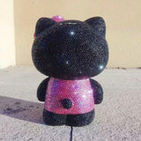 DIY 22cm Black clothes Hello Kitty (with glue tools) - Hibah-Diamond painting art studio