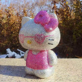 DIY 22cm Hello Kitty with glasses (with glue tools) - Hibah-Diamond painting art studio