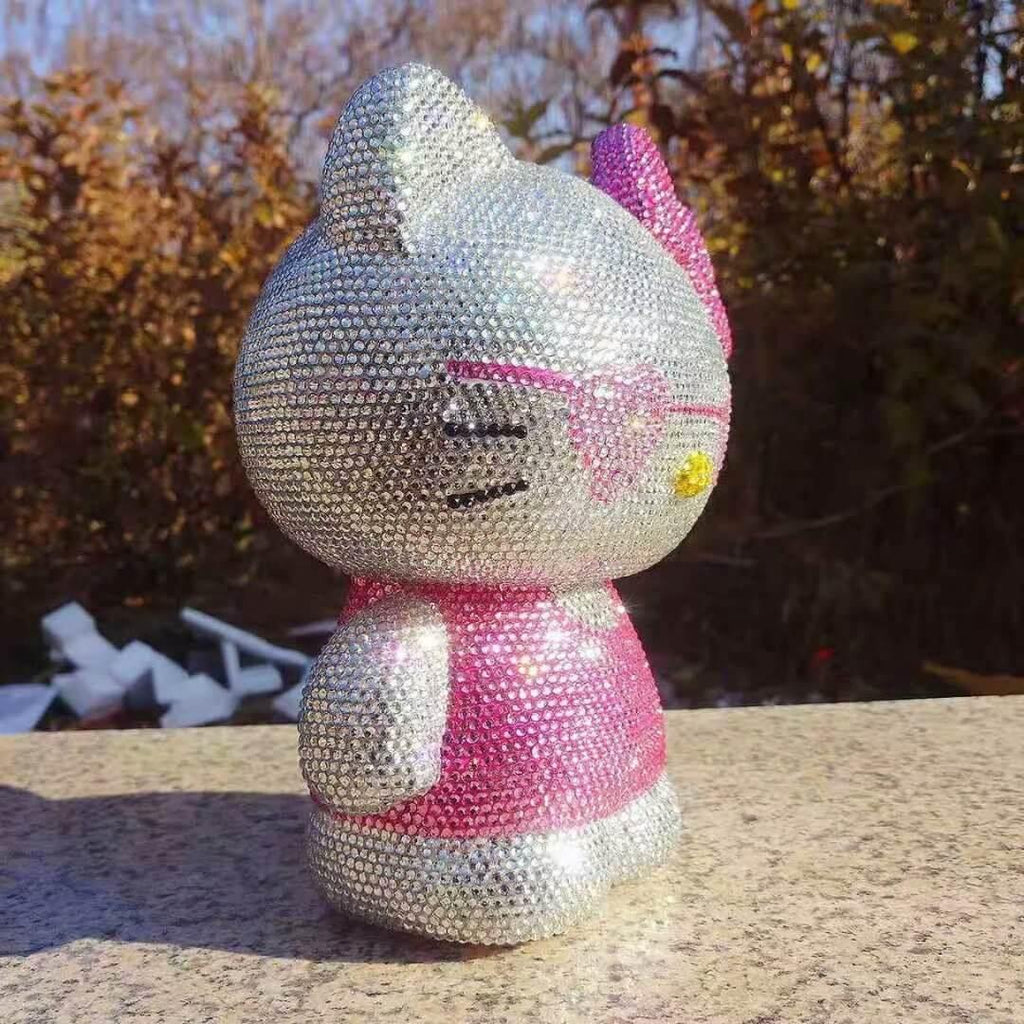 DIY 22cm Hello Kitty with glasses (with glue tools) - Hibah-Diamond painting art studio
