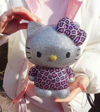 DIY 22cm Leopard pattern Hello Kitty (with glue tools) - Hibah-Diamond painting art studio