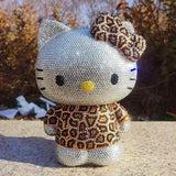 DIY 22cm Leopard pattern Hello Kitty (with glue tools) - Hibah-Diamond painting art studio