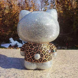 DIY 22cm Leopard pattern Hello Kitty (with glue tools) - Hibah-Diamond painting art studio