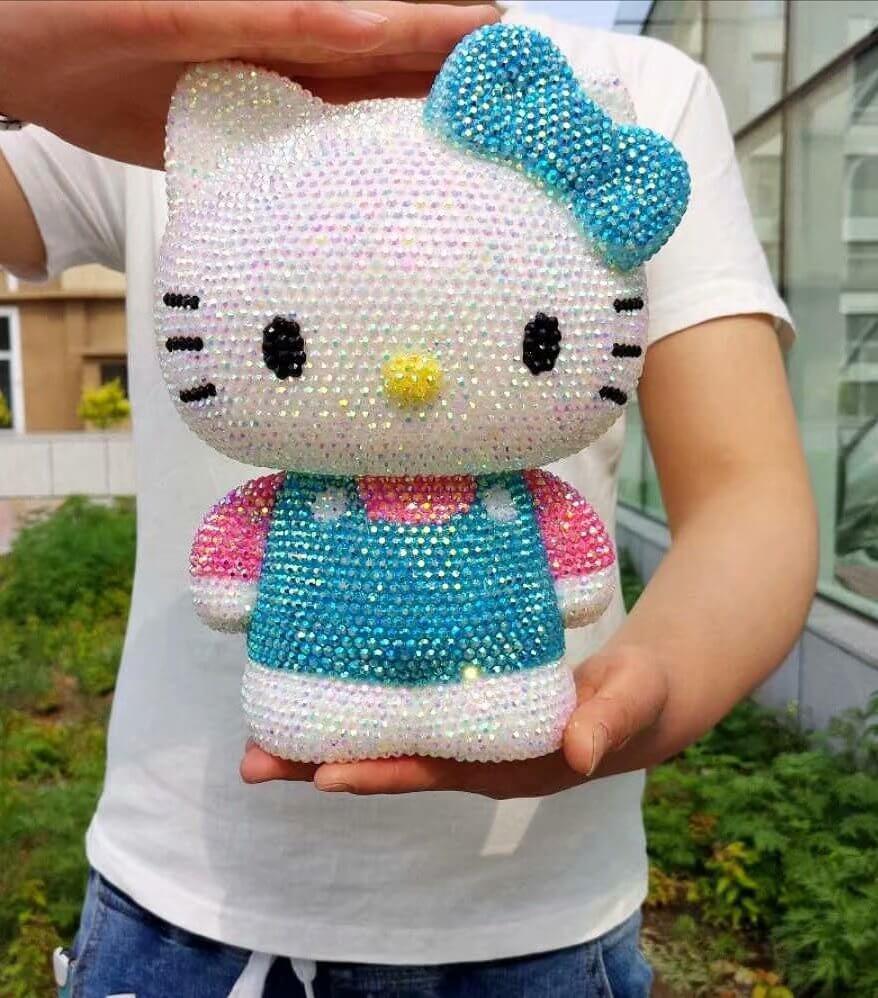DIY 22cm Standing Hello Kitty (with glue tools) - Hibah-Diamond painting art studio