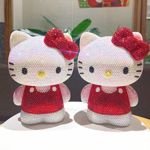 DIY 22cm Standing Red Hello Kitty (with glue tools) - Hibah-Diamond painting art studio
