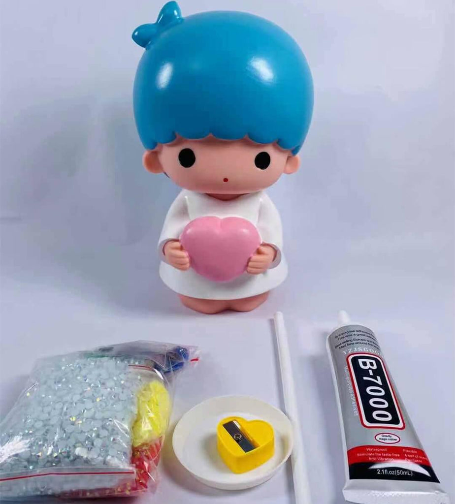 DIY Boy girl angels  (with glue tools) - Hibah-Diamond painting art studio