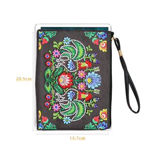 DIY Diamond Painting Bag | Rooster and flowers - Hibah-Diamond painting art studio