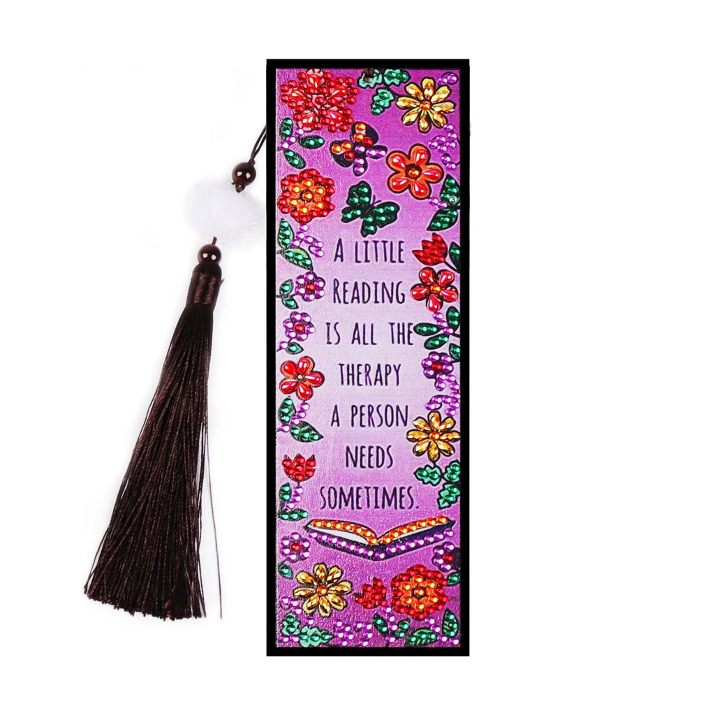 DIY Diamond Painting Bookmark | A little reading is all the therapy - Hibah-Diamond painting art studio