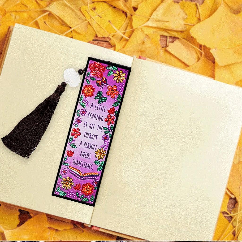 DIY Diamond Painting Bookmark | A little reading is all the therapy - Hibah-Diamond painting art studio