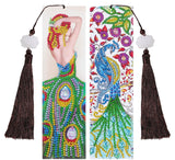 DIY Diamond Painting Bookmark | Peacock and woman - Hibah-Diamond painting art studio